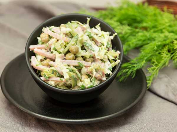 Салат из ветчины с капустой 